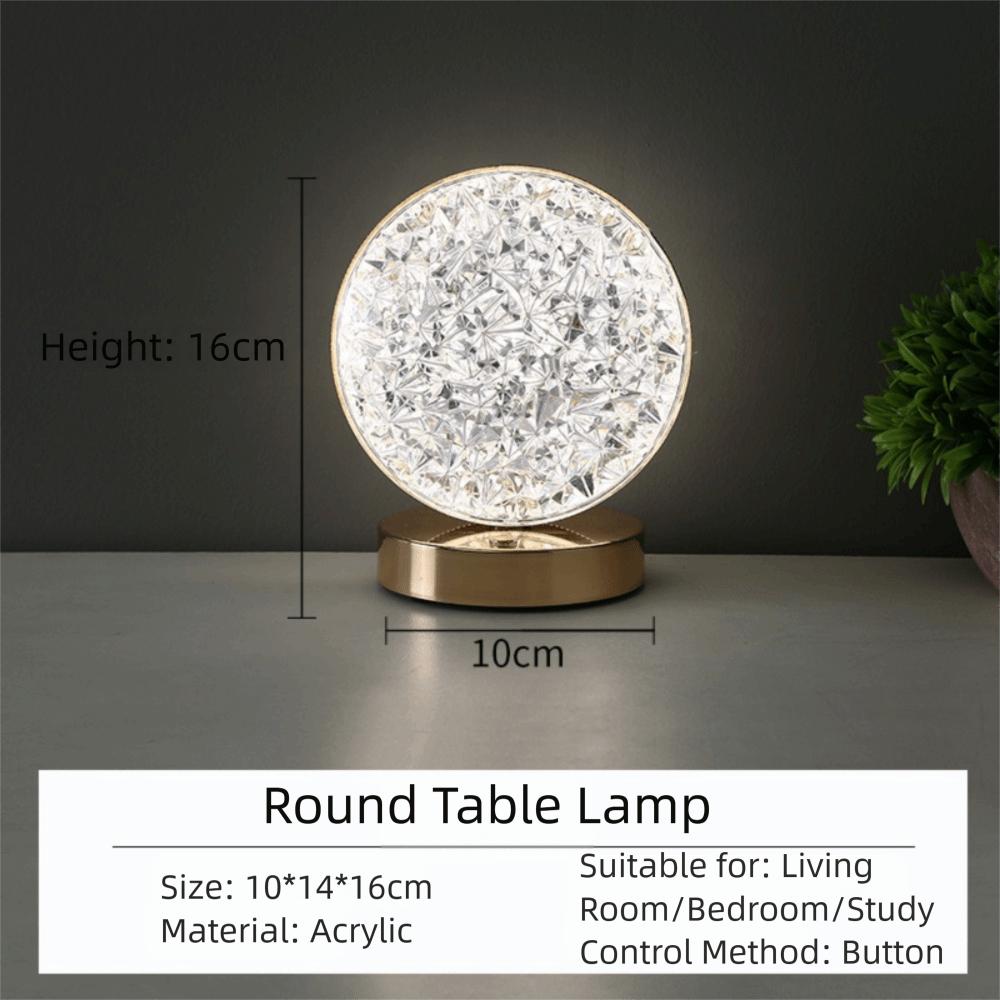 Creative Gift 3 Color Dimmable Led Touch Table Lamp Dimmable Touch Control Crystal Night Light USB Rechargeable Beside Lamp
