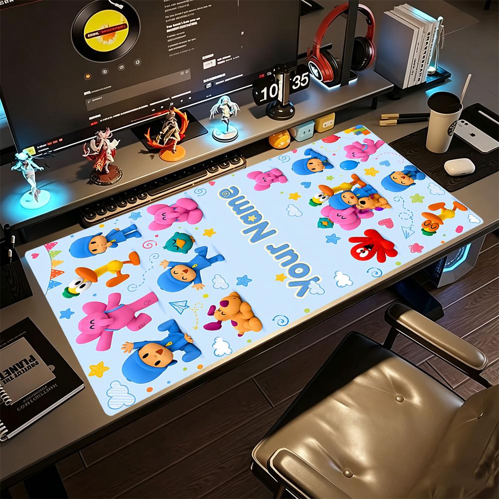 Pocoyo Personalized Text Mouse Pad Office Mouse Mats Study Desk Mat Non-Slip Rubber Base Office and Gaming Desk Decoration