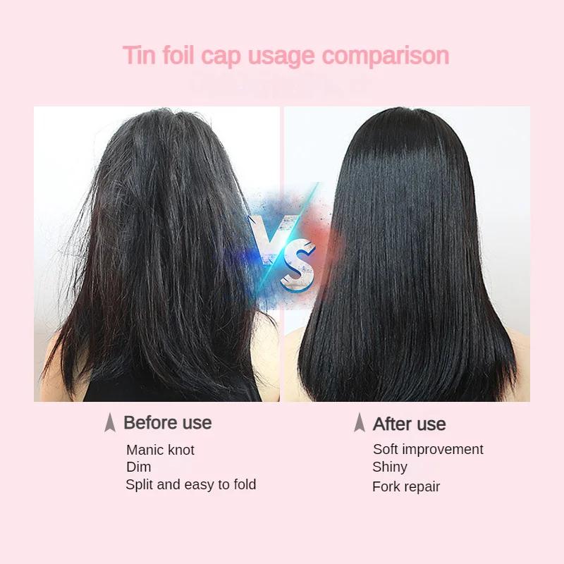 1 шт. самонагревающаяся шапочка из фольги, утолщенная нагревающаяся паровая маска для волос, портативная парикмахерская, гладкая шапочка для волос, масло для выпечки