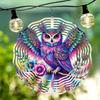 Металлический вращающийся колокольчик с совой и цветочным дизайном Красочный декор для сада на открытом воздухе Успокаивающий звук Не требует электричества Праздничный дом