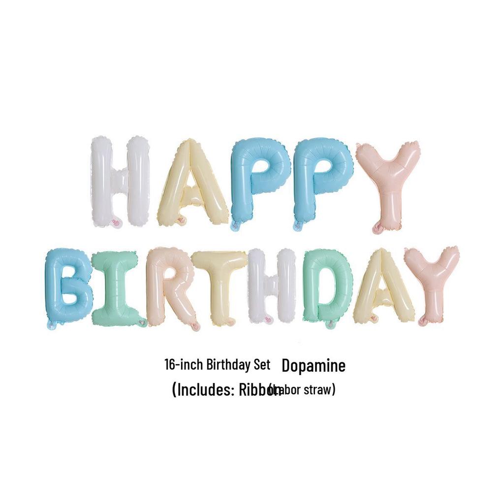 16-дюймовый фон из воздушных шаров «С Днем рождения»: Набор буквенных шаров из алюминиевой фольги