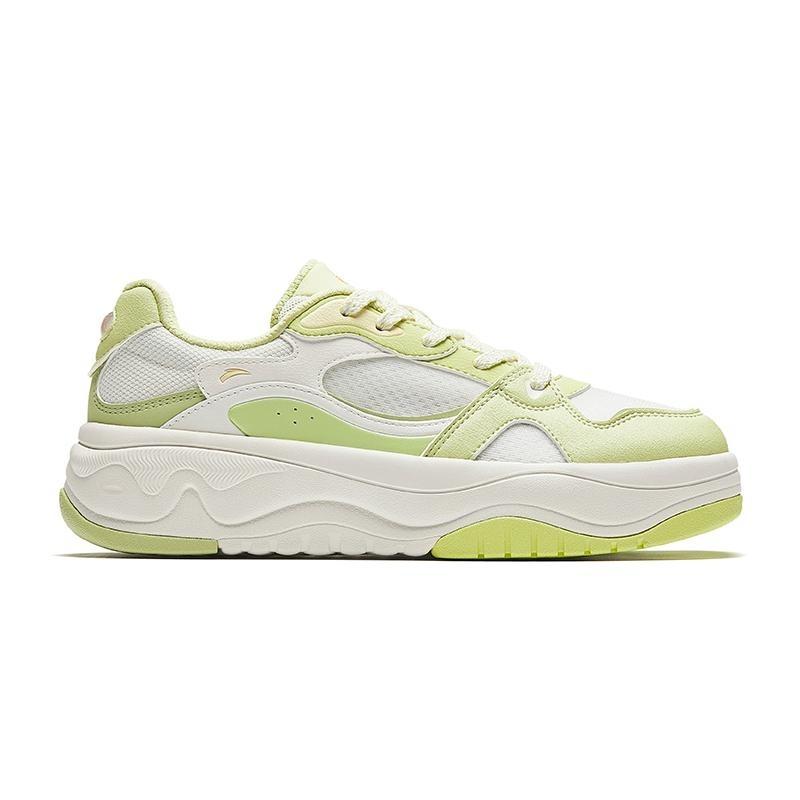 Anta Seaweed 2.0 women low-top skate shoes white green comfortable versatile breathable durable 922528011-1