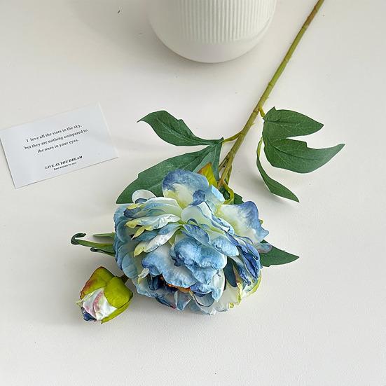 24" Artificial Peonies Flowers Faux Silk Peony Flower Fake Long Stem for Vase Floral Arrangement