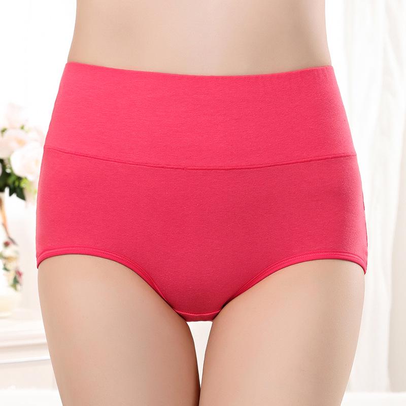 Plus Size High Waist Postpartum Abdomen Control Cotton Panties for Women