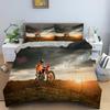 Motocross King Queen Bedding Set For Boys Adults Off-road Race Motorcycle Duvet Cover Dirt Bike Rider Polyester Comforter Cover