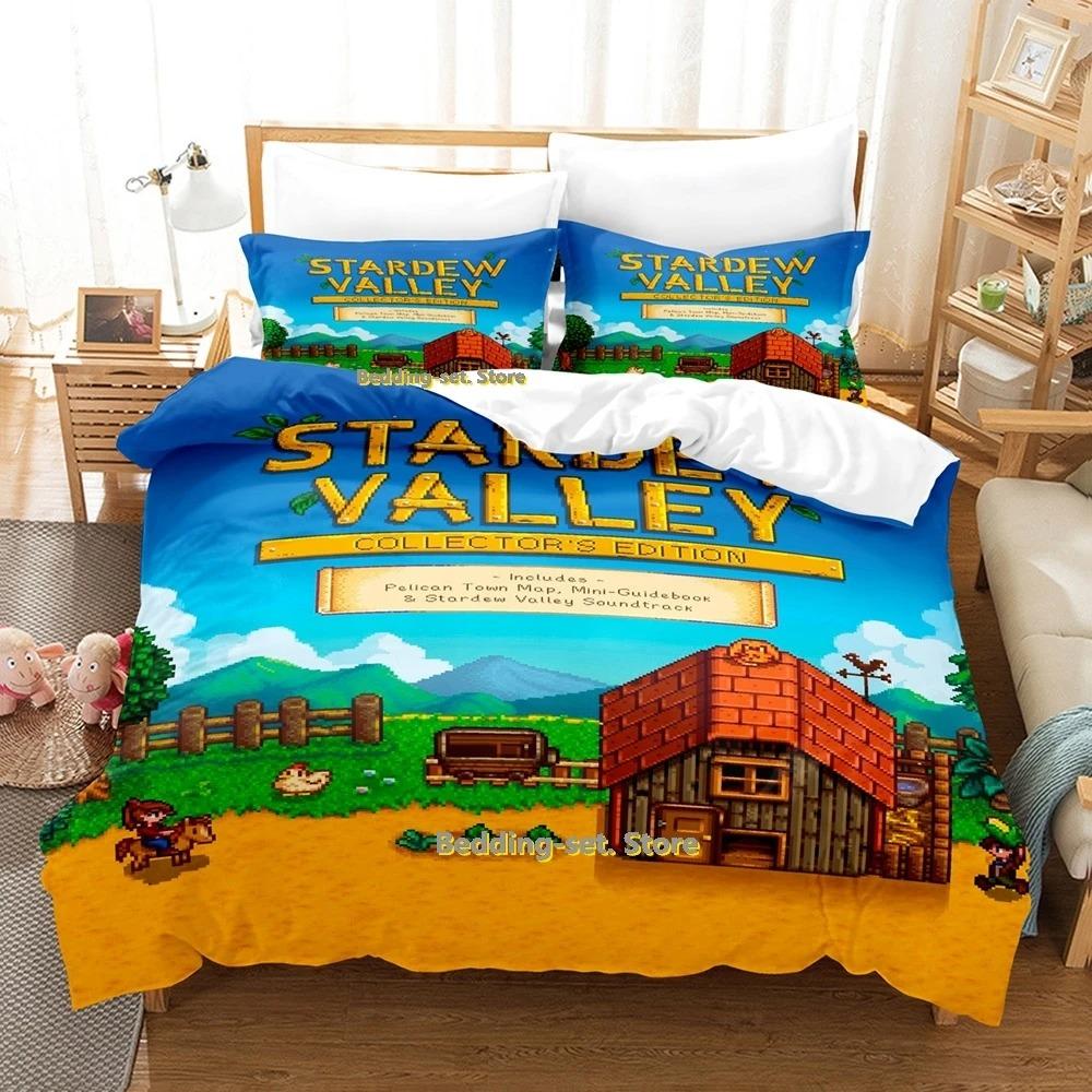 Коллекция постельного белья Stardew Valley Односпальный Размер Односпальный Размер Полный Queen Размер Кинг Сайз Размер Коллекция кроватей Взрослая Детская Спальня Комплекты пододеяльников