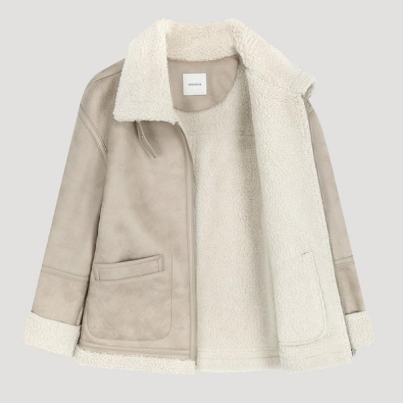  She S miSS  High Neck Shearling muStang Jacket Swujko42010 Gb