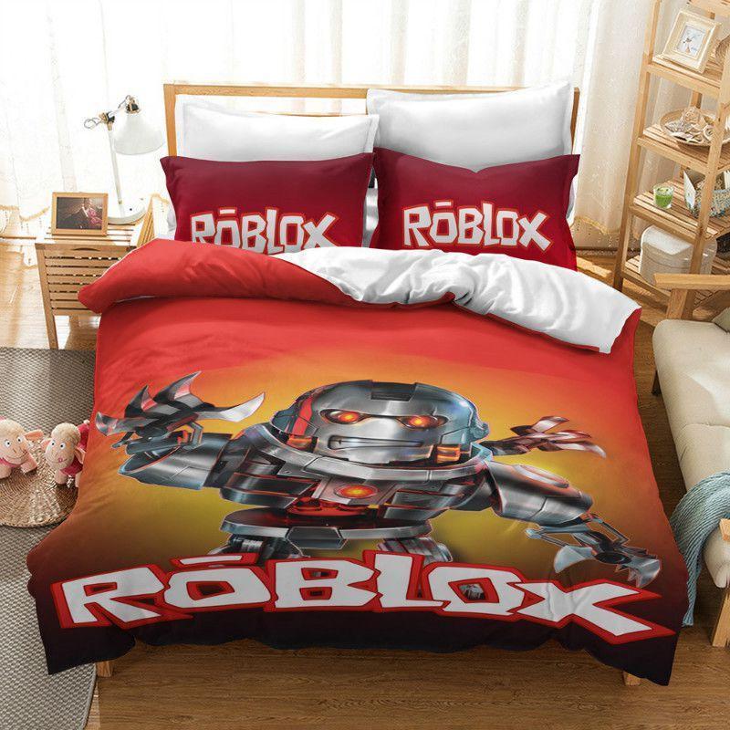 3D печатный комплект постельного белья Roblox с героями мультфильмов, наборы пододеяльников с героями мультфильмов, наволочка, песочница, одеяло двойного размера