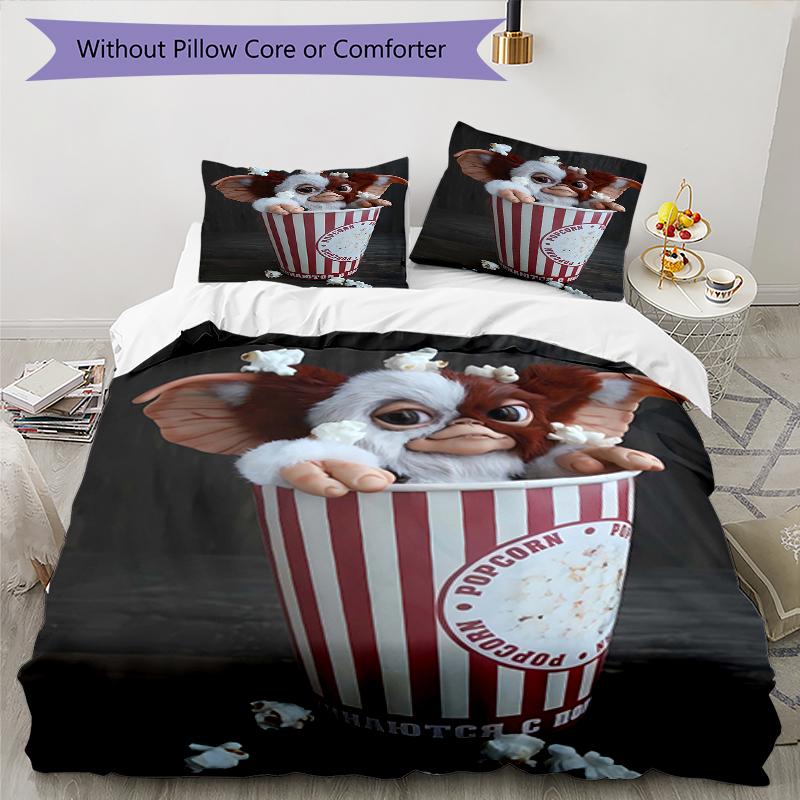 3pcs Gremlin1 Design Cover Set - HD Printed Bedding with 1 Cover and 2 Pillowcases - Perfect for Home and Dorm Decor