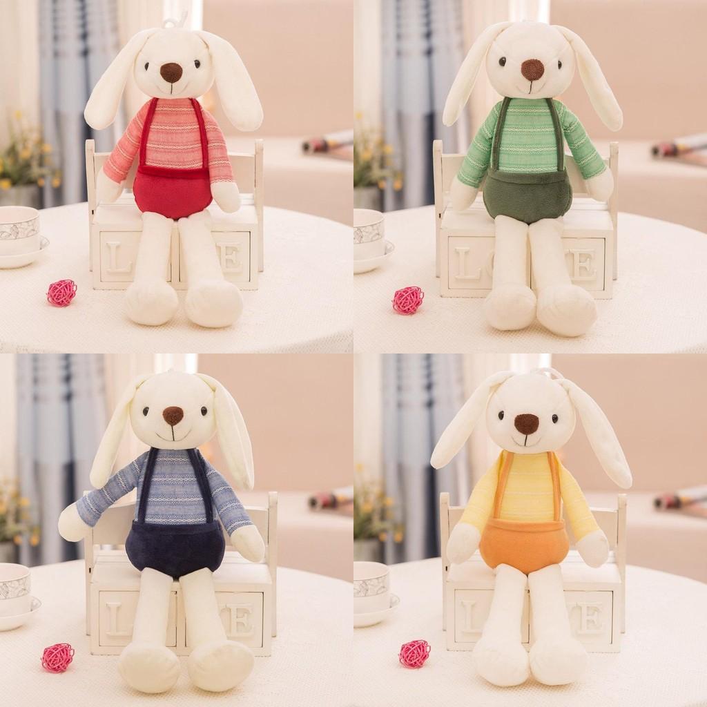 Cuddly Cartoon Long Eared Bunny Plush Toy Vest Stuffed Animal Doll Gift Kids