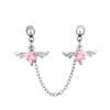 Women Girls 1.2mm Cartilage Earring Studs Helix Piercing Earring Angel Wings Heart Double Lobe