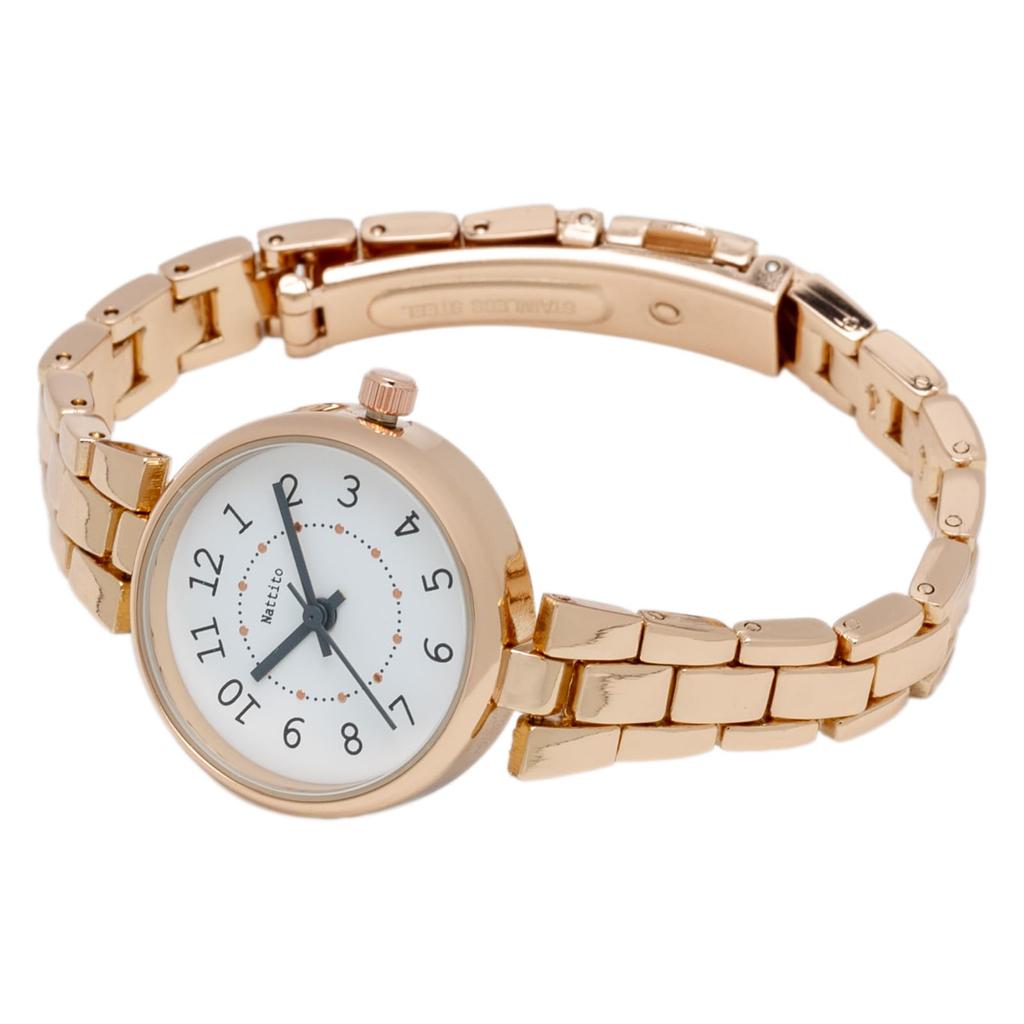 Watch Analog Metal Band Nickel Free Pink Gold White NF Riche [Fieldwork] Women's JN023-3