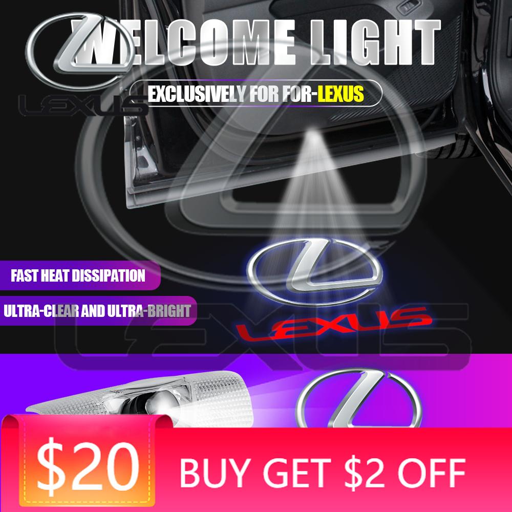 dnvc4 Emblems 2pcs Car Door Wireless Welcome Light LED HD Projector Lamp Decoration For Lexus IS250 Ct200h LS430 LX570 NX300h IS300h R480000