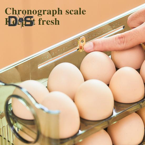 Ящик для хранения яиц с ручкой, большой вместимости, многослойный дизайн, экономящий место, держатель для яиц, органайзер для кухни и холодильника