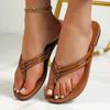 Модные женские туфли на плоской подошве, летние сандалии, пляжная обувь, новый тренд 2024 года, модные шлепанцы с открытой пяткой, повседневная обувь в стиле бохо, домашние тапочки