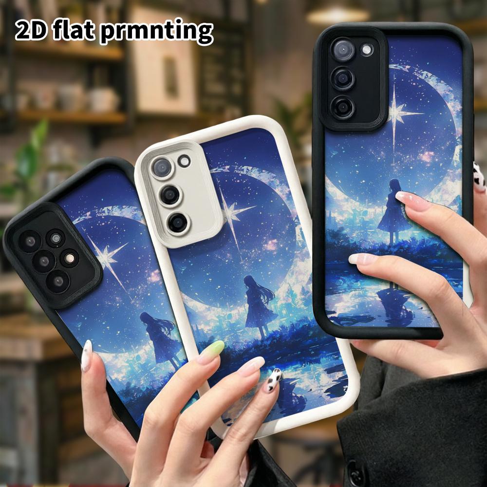 Чехол для телефона: 2D плотный защитный чехол с бортиками для Samsung Galaxy A34 A35 M05 M06 S20 S22 S21 FE Plus 5G, эффект отражения воды, подарок на Рождество и Хэллоуин
