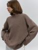 Crew Neck Dark Sweater 2026 Fall Winter New Loose Warm Minimalist Pullover Solid Knit Top