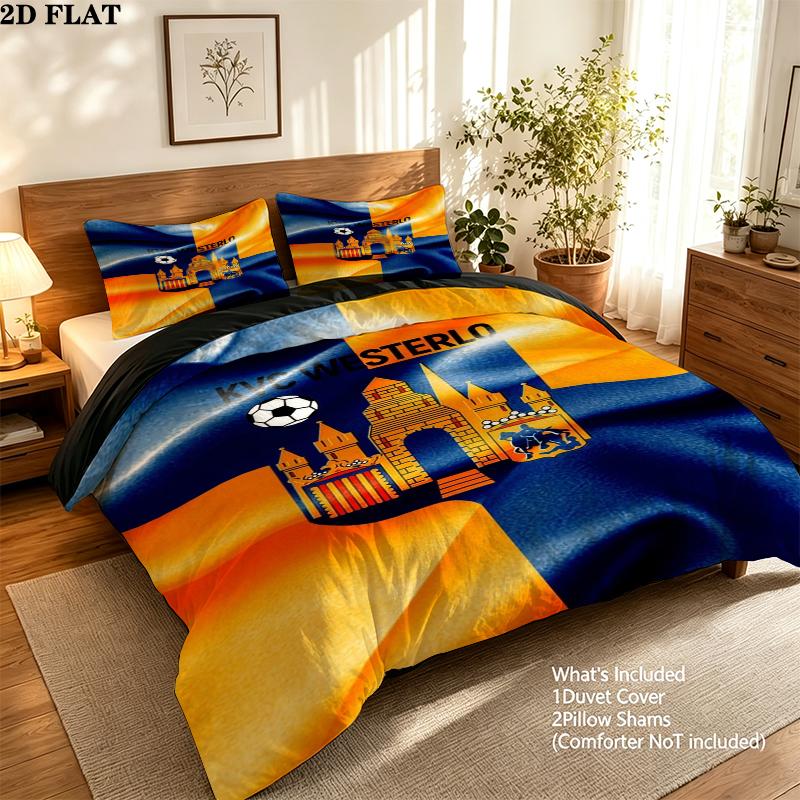 Kvc Westerlo Pattern Bedding uilt Set uilt Cover Pillowcase Home Decoration Birthday Gift (1 * duvet cover + 2 * pillowcase without core)