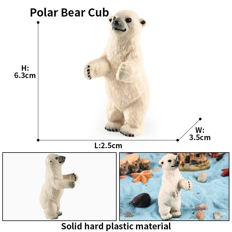 Oenux Arctic South Pole Animals Simulation Polar Bear Ursus Maritimus Action Figures Solid PVC Model Figurine Kid Toy Gift