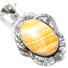 Natural Yellow Aventurine Gemstone 925 Sterling Silver Pendant 2.56" D5b27