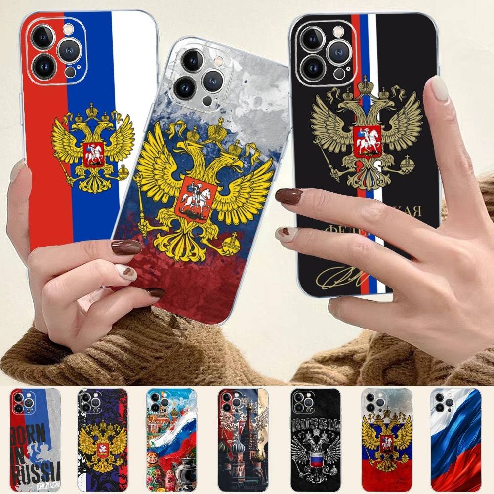 Flag Of Russia Phone Case For IPhone 17 16 15 14 13 12 11 Pro Max Plus Soft Cover Personalized DIY