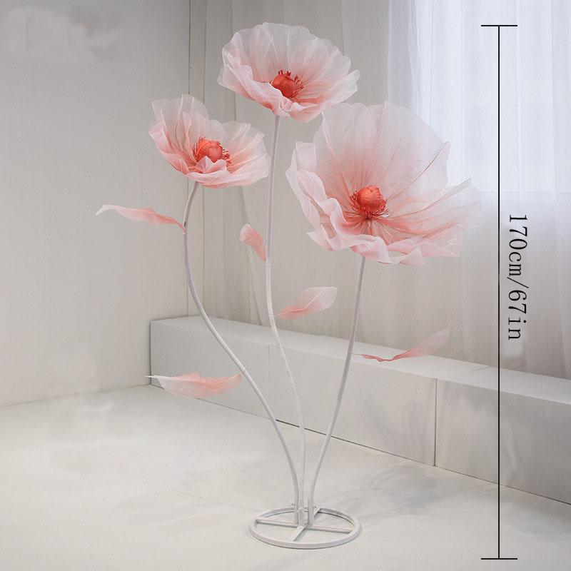 3 шт. Свадебные украшения для банкетного зала, Гигантские цветы для украшения, Большие искусственные шелковые цветы для фона вечеринки и банкета