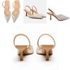 Heeled Sandals With Pearl Embellishments For Summer Wear