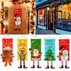 Puntos Christmas Merry Santa Elk Snowman Print Hanging Legs Banner Flag Xmas Door Decor