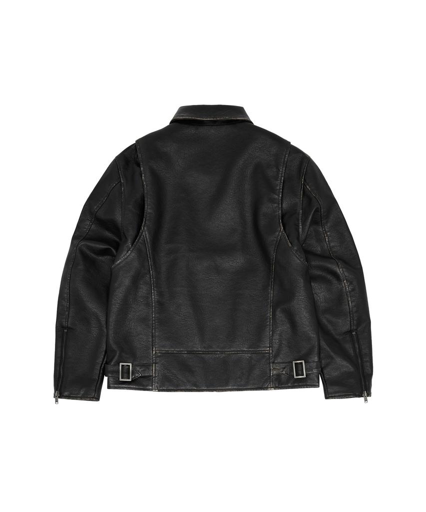 MEA Stud Vintage Leather Jacket [Black]