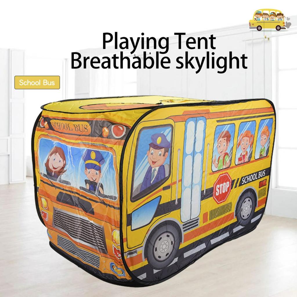 Foldable Game Play House Fire Truck Police Bus Pop Up Toy Tent Playhouse Cloth Gift For Children Firefighting Model Dopship