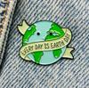 New Enamel Pin World Earth Day Earth Love Planet Metal Pin Gift Birthday 1pc