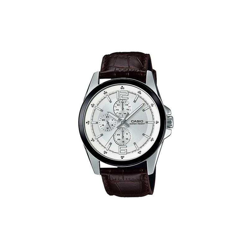 Casio Серия STANDARD серия VINTAGE простой водонепроницаемый тройной циферблат повседневные кварцевые часы кожаный ремешок японские и корейские часы мужские MTP-E306L-7A
