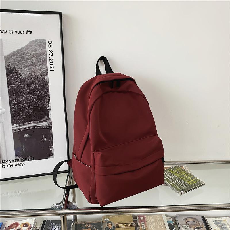 2022 Backpack Female Large Capacity Solid Color College Student Laptop Backpack School Bag