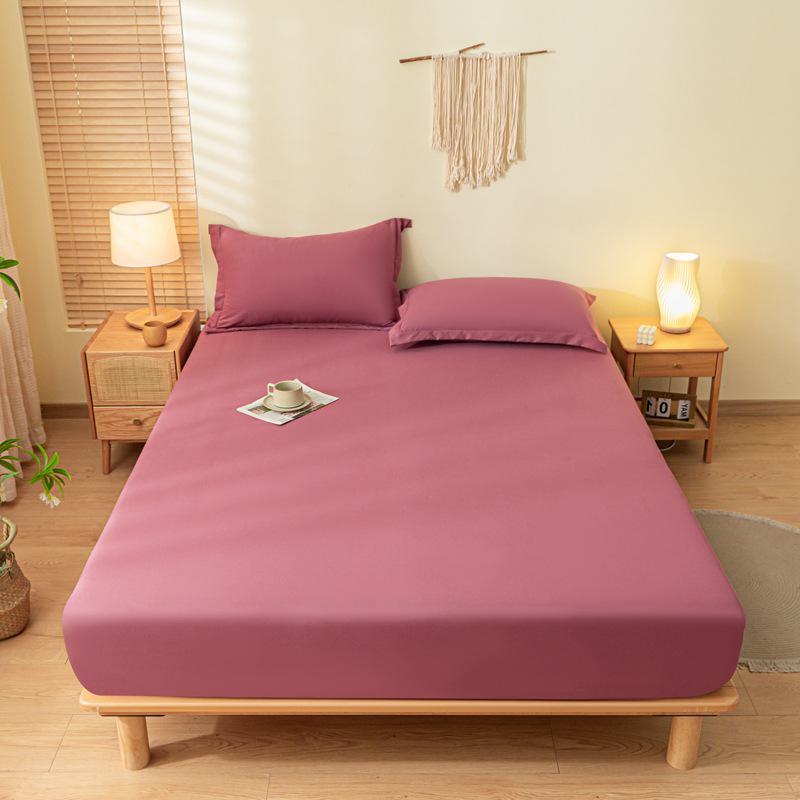 Soft and Smooth Solid Color Sanded Cotton Bed Sheet for Single and Double Beds, Offering Comfort and Protection Against Dust.