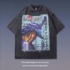 Cotton Anime Printed Crew Neck Oversize Men T-shirts Casual Short Sleeves Tops