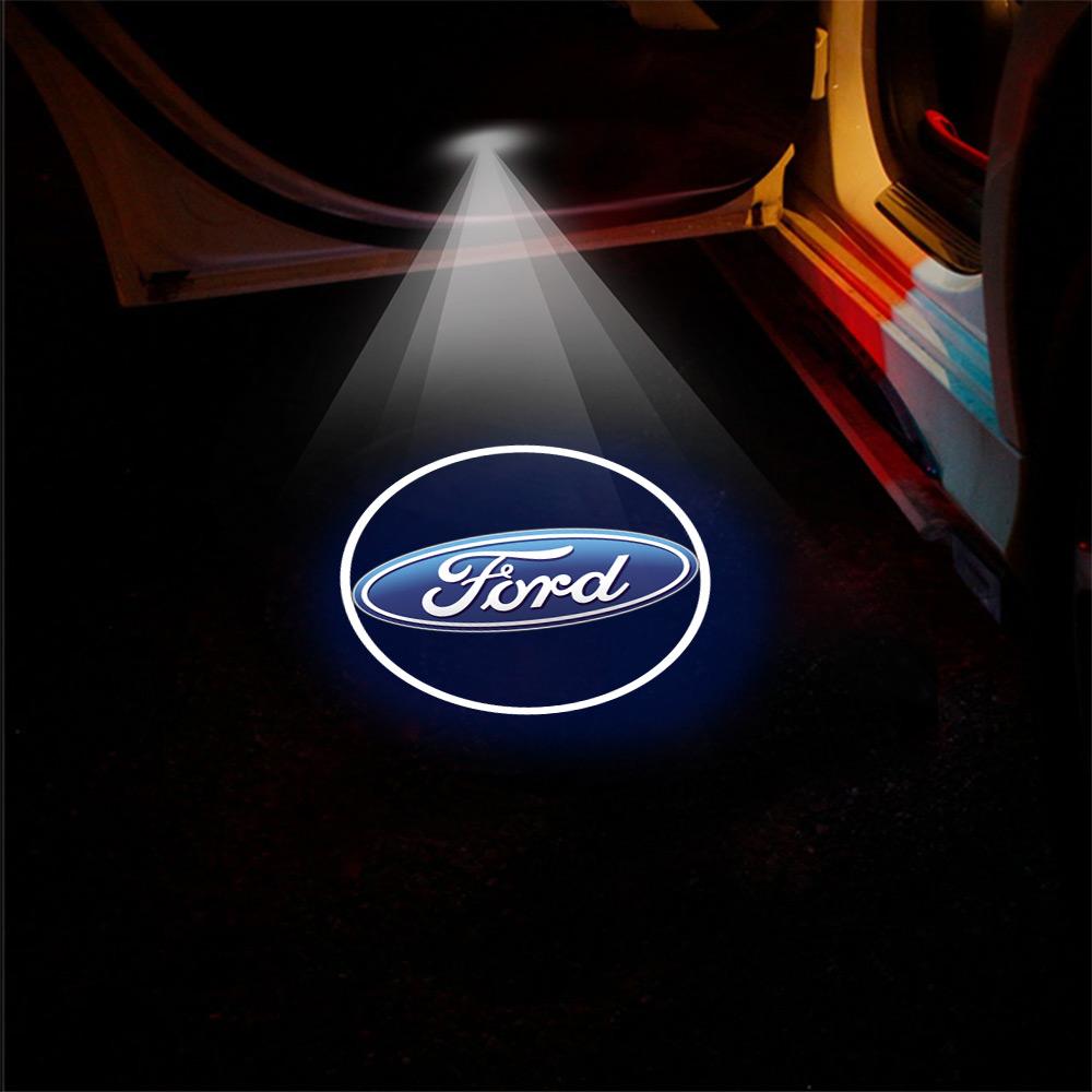 Car Sticker 1pcs Car Door Emblem Projector Light Wireless Welcome Lamp Auto Accessories For Ford Fiesta Mondeo Fusion Explorer E
