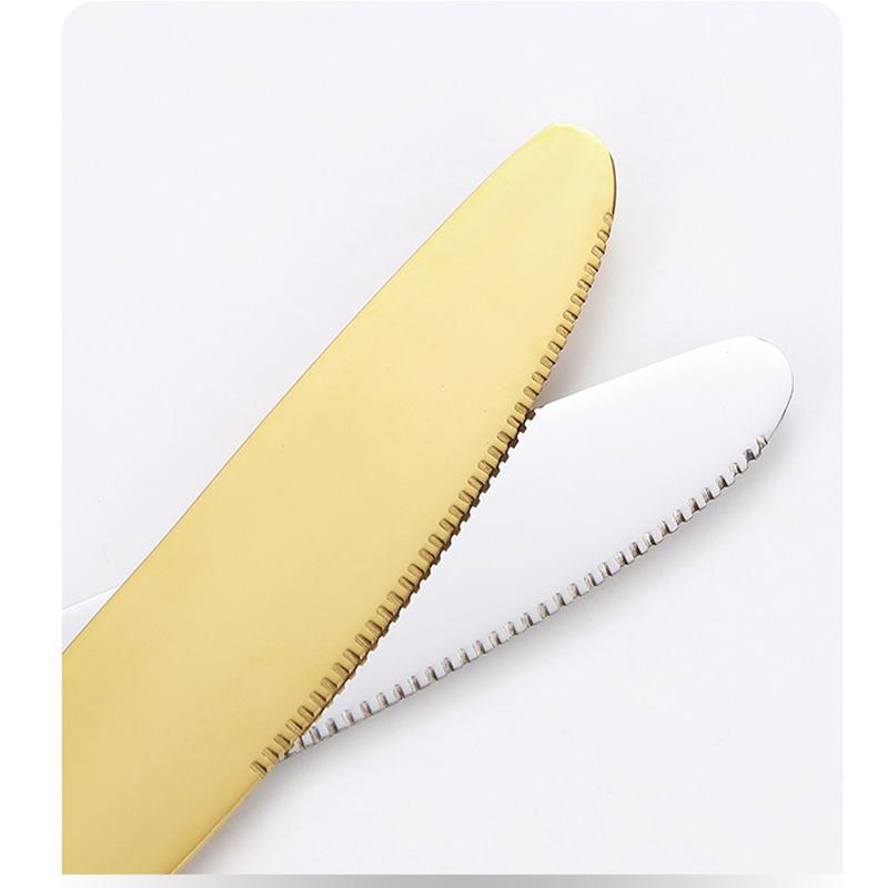 Нож, вилка, ложка и соломинка из нержавеющей стали, щетка для чистки, палочки для еды, набор для семейного ужина, гладкая интегрированная формовка, 7