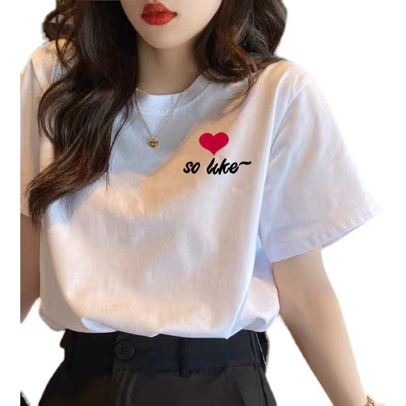 Summer White Short-Sleeved T-shirt Female Students Loose Top Fashion