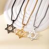 Модное ожерелье из титановой стали: Унисекс Подвеска из нержавеющей стали в виде полой звезды, Длинная цепочка
