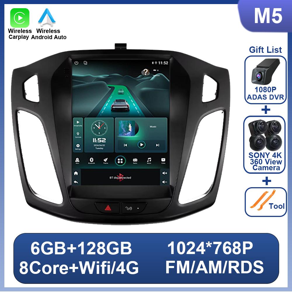 9,7-дюймовый сенсорный экран для Ford Focus 3 Mk 3 2011-2019 в стиле Tesla Автомагнитола Мультимедийный плеер Нет 2 DIN Автомагнитола Android 14