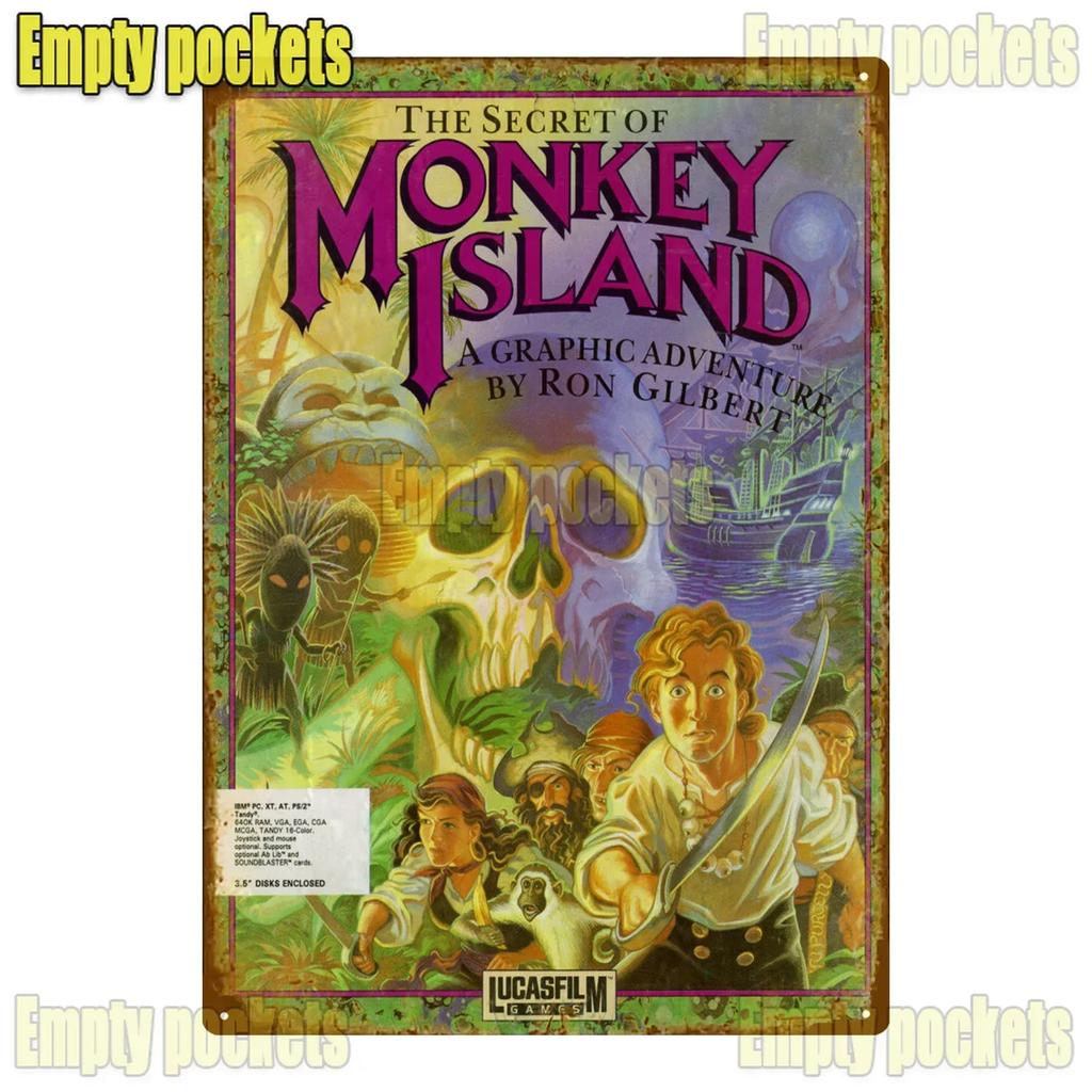 Классическая игра The Secret Of Monkey Island Металлические таблички Украшение для гаража Домашний кинотеатр Дизайн кухни Жестяная табличка Постеры подарок для детей