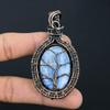 Tree Of Life Blue Kyanite Gemstone Handmade Pure Copper Wire Wrap Jewelry Pendant