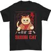 Funny Sushi Cat Food Fish Chef Japan Mens T-Shirt 100% Cotton