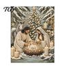 Handmade Religious Crafts Nativity Faux Pearl Art Kit, Holy Family Painting DIY Spiritual Wall Display 3D Craft Set for Adults, Home Christmas