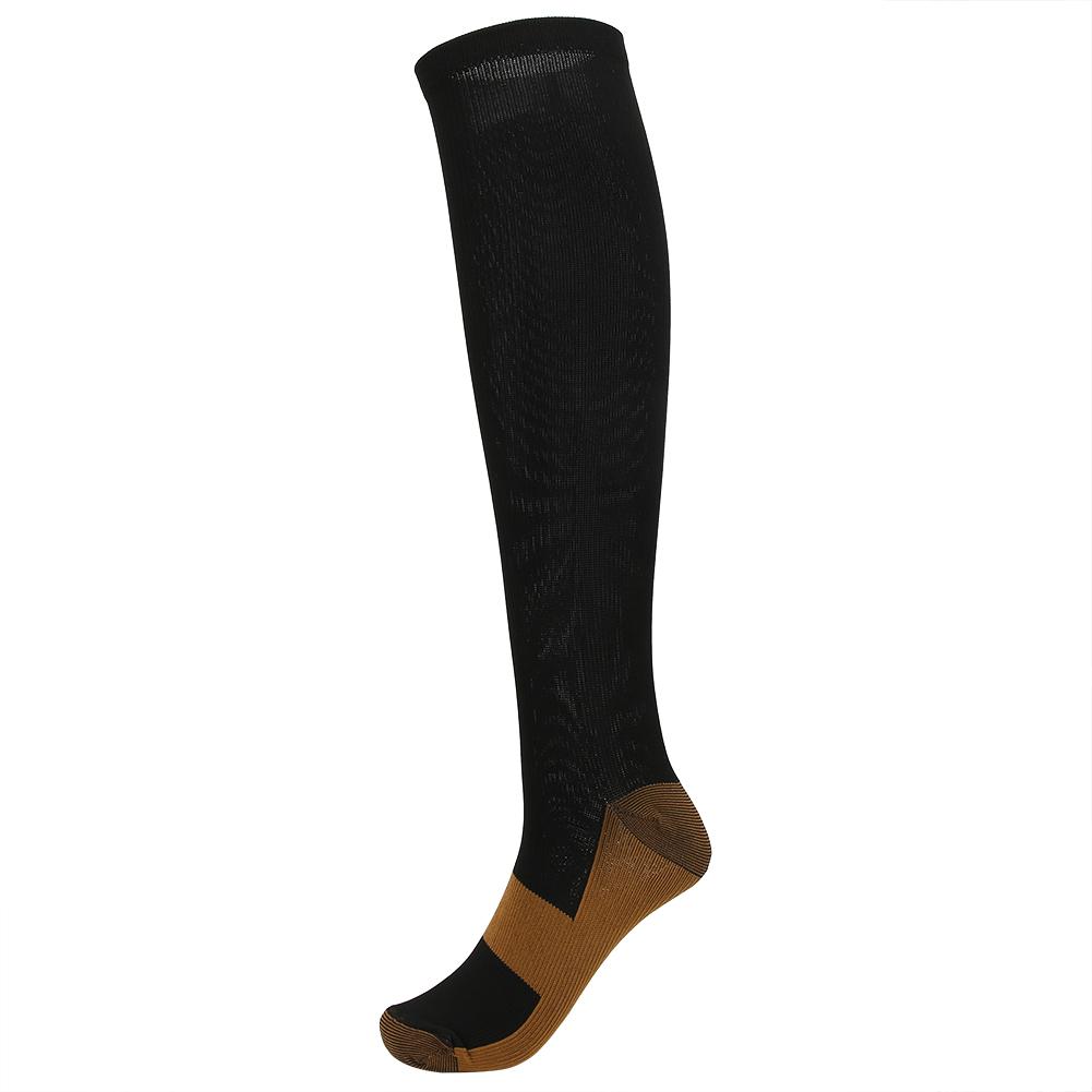 2Pair Sport Compression Stockings Ankle   Copper   Calf Thining Sleeves(Copper Fibre Knee High Stockings Black s M)