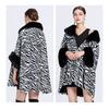 Winter Woman's Cape Shawl Fur Collar Tweed Temperament Elegant Jacket Large Size Nine-point Sleeves Cardigan