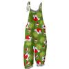Женский повседневный свободный комбинезон с рождественским принтом, комбинезон с широкими штанинами, без рукавов, с карманами