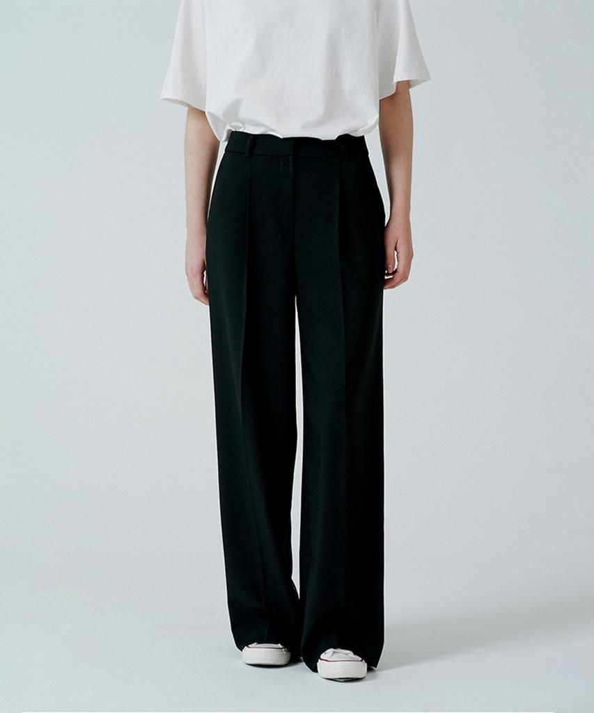 PINBLACK One-Pleat Semi-Wide Pants Black