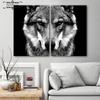 Wall Art Picture Wolf Head Animal Poster Nordic Style Black White Canvas Print Painting Scandinavian Modern Home Room Decoration