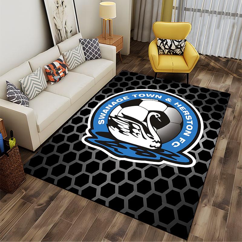 Swan Design Football Carpet suitable as a non-slip mat for the living room or bedroom sofa